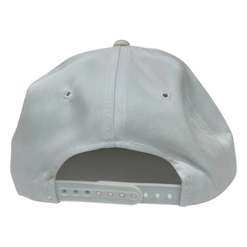 VTG 90s Young An East Side Hat Cap Snap Back White‎ Gothic Script Embroidered